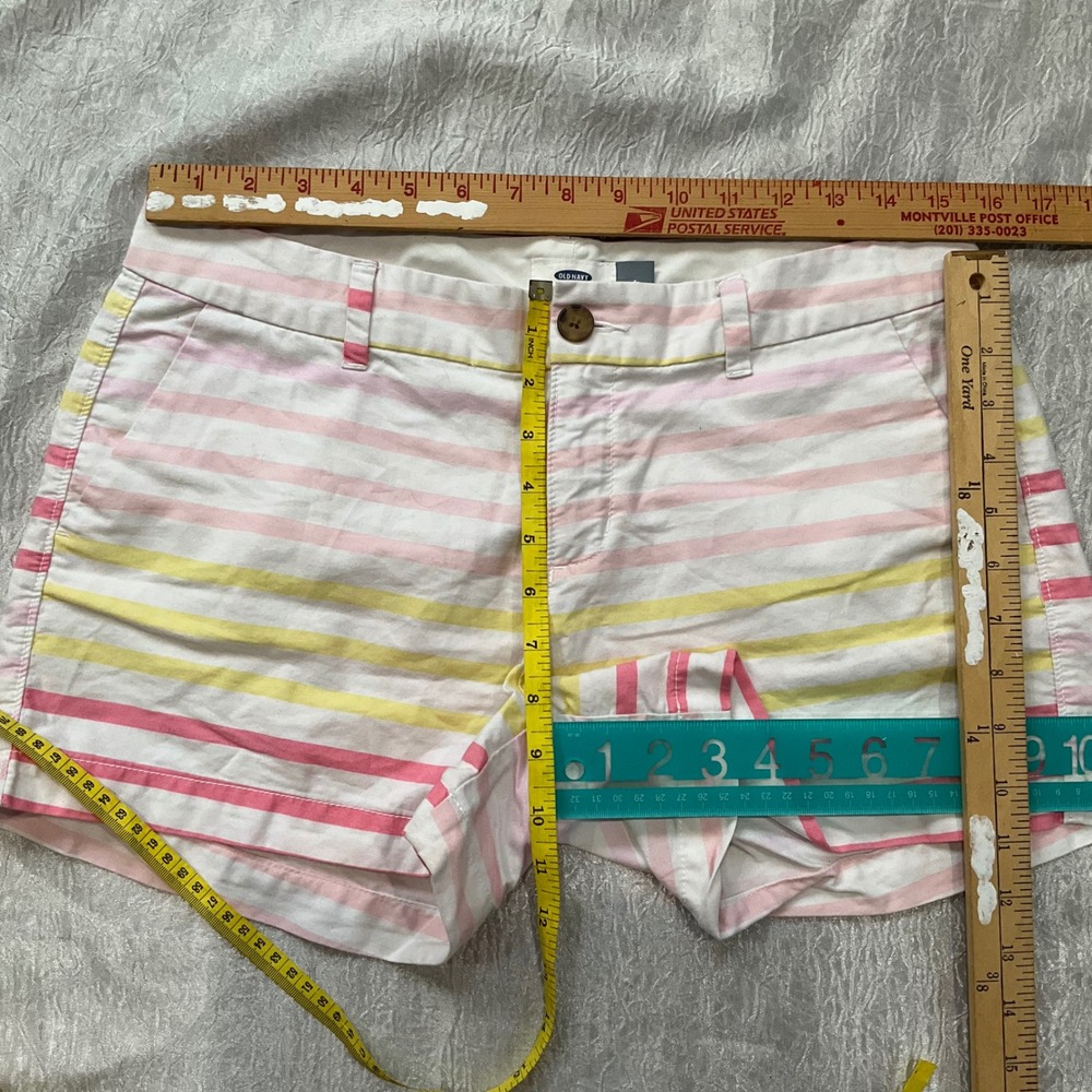 Old Navy Womens 6 Pastel Striped Chino Shorts Cotton Summer Beach Preppy Casual - Picture 6 of 8